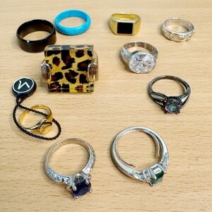 Assorted Fashion Rings Bundle Women’s Men’s Various Sizes